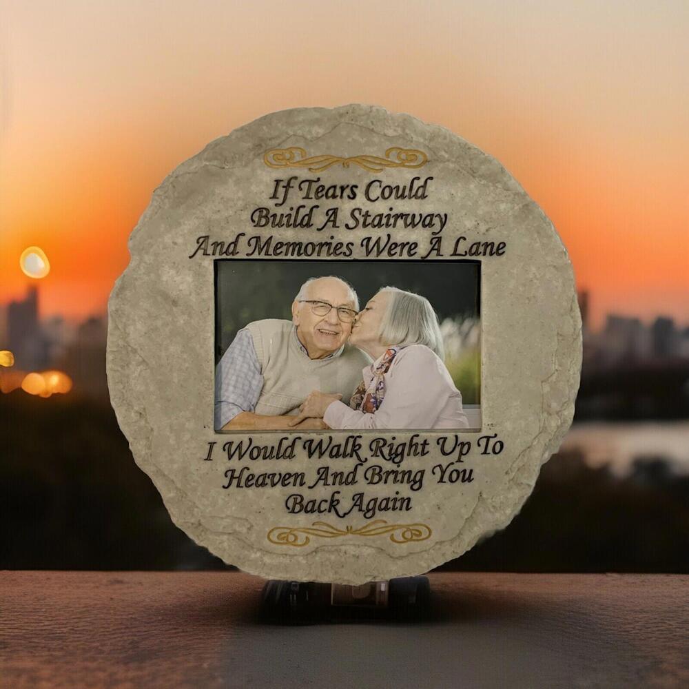 “If Tears Could Build A Stairway” Memorial Garden Stepping Stone W/Photo Space